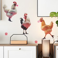 Foreign trade creative bubble rooster children's bedroom entrance home decoration wall sticker sticker self-adhesive wholesale cross-border