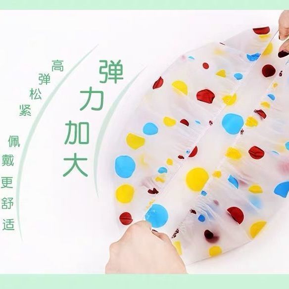 목욕 모자 여성의 방수 목욕 헤드 기어 성인과 어린이 귀여운 케어 헤어 캡 주방 요리 안티 오일 연기 모자
