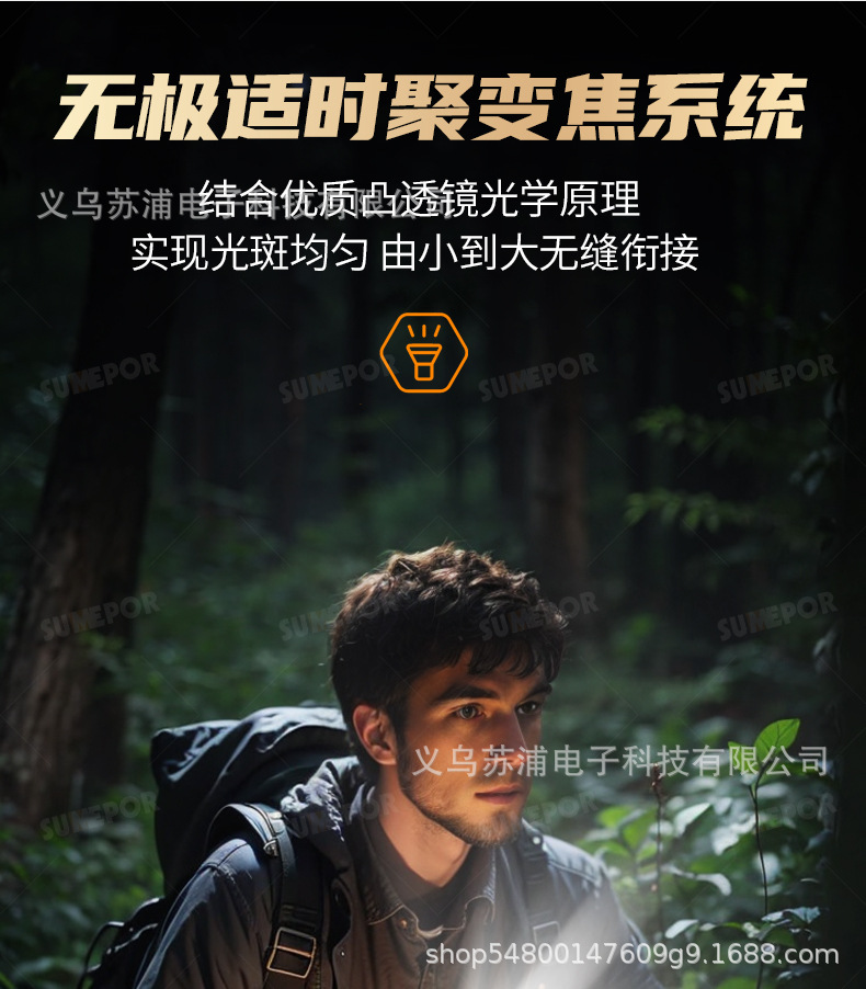 Strong Light Flashlight Sumepu Ultra-Bright Outdoor Laser Wick Long Endurance Long-Range S-P75