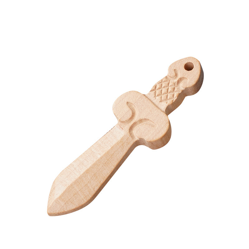ピーチウッド剣斧はさみ本物のピーチウッド彫刻アクセサリー卸売ベビー製品 DIY 供給|undefined