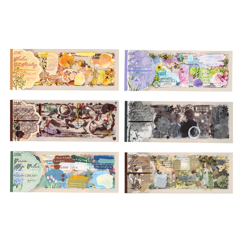 Julian Dream pegatinas impermeables transparentes pegatinas diarias diarias retro transfronterizas materiales de decoración