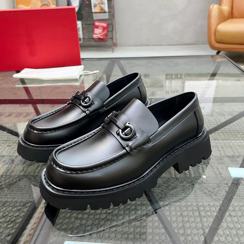 Purchase New Genuine Leather Slippers, Thick-Soled, Business Casual Leather Shoes, Fashionable Formal Work Shoes