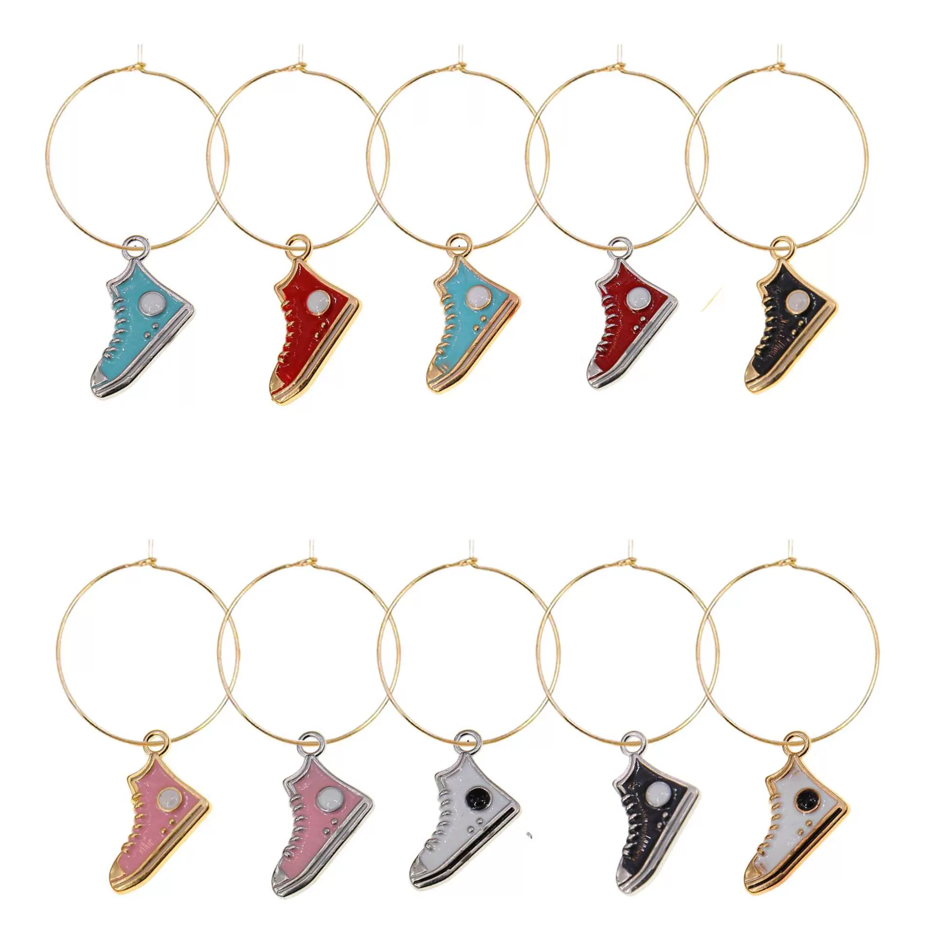 Холщовые туфли из масляного сплава, 12x17 мм, подвеска для бокала для вина из сплава Shein, украшение для вечеринки.