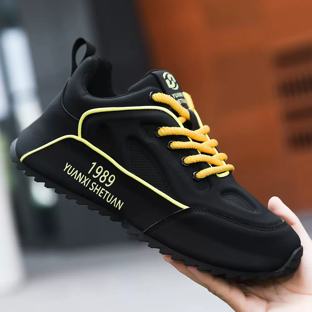 欧洲站男鞋秋季潮牌高级感百搭休闲运动跑步增高包底黑色老爹潮鞋