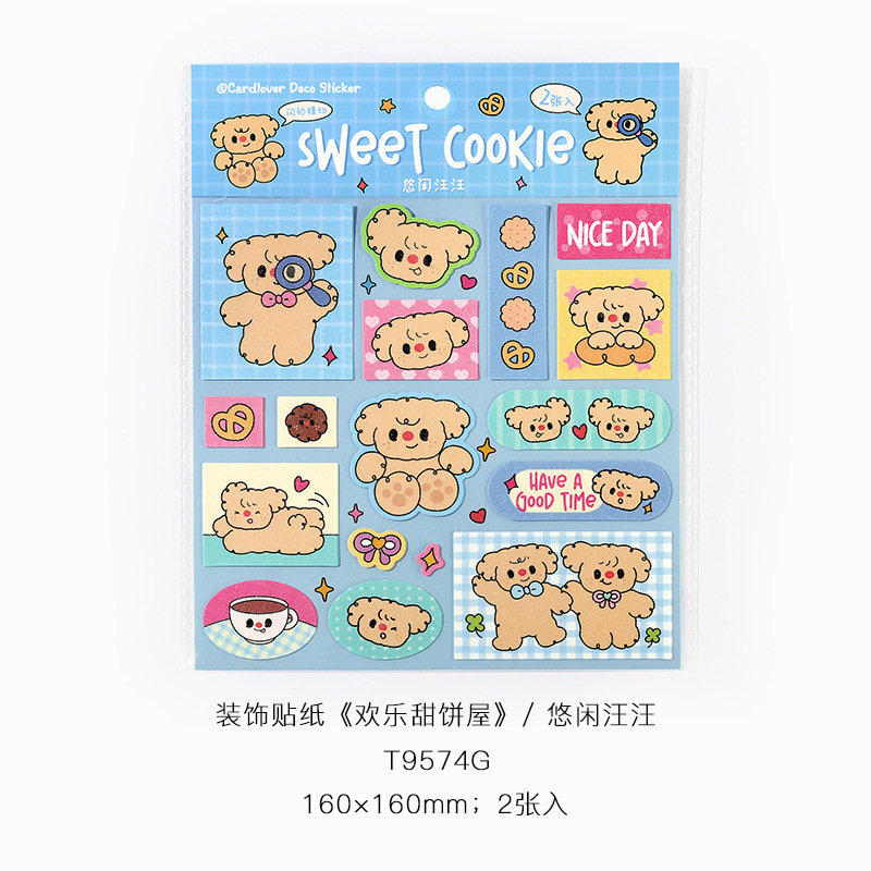 La carta de los amantes coreanos ins pegatinas de la serie de pastel dulce feliz cuentas de mano adorables pegatinas de material de tarjeta posterior de teléfonos celulares