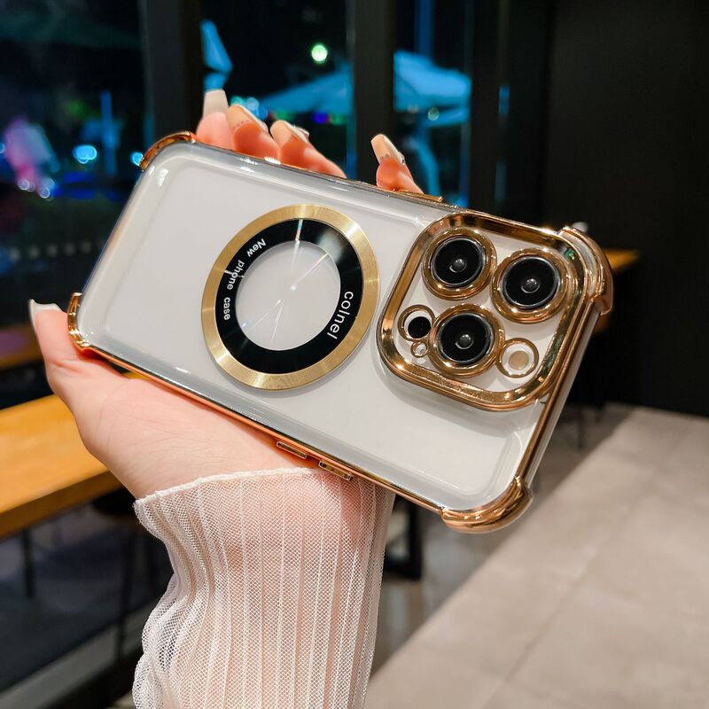 IPhone16メッキスタンド磁気吸引宇宙ケースリンゴ13promax全包携帯ケース15保護カバーを適用|undefined
