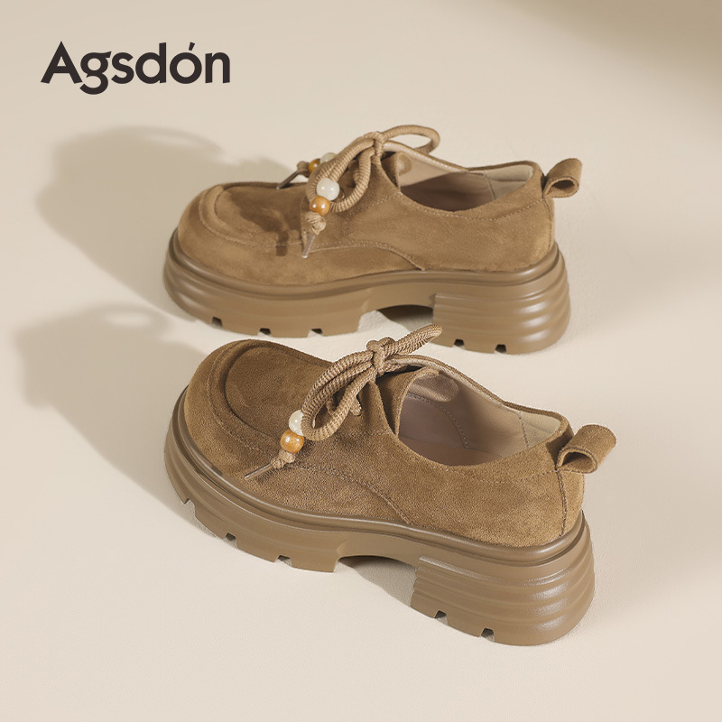 Zapatos de Lefour de fondo grueso para mujeres 2025 nuevo verano Mirad retro cuentas ballet Boeken zapatos de otoño