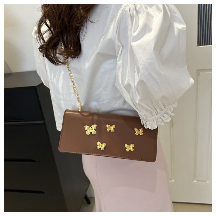 Trendy fashionable butterfly chain small square niche and beautiful French stick shoulder crossbody bag, women's bag_voghion.com