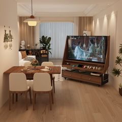 中古風実木ハイエンド移動テレビ盤ネット赤復古小戸型客間収