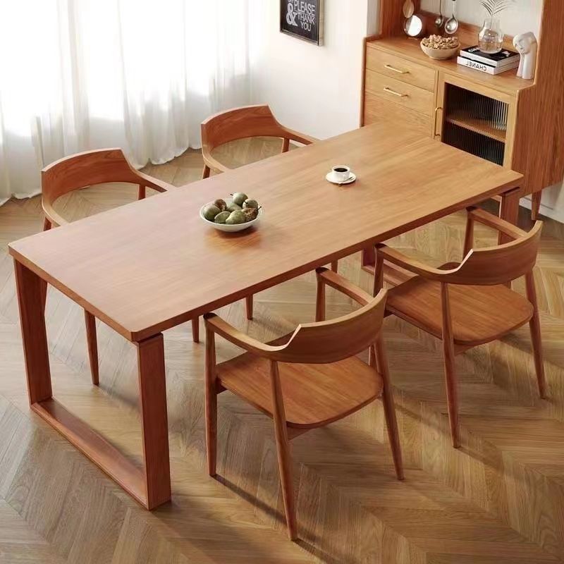 Japanese solid wood dining table and desk in one, household dining table, Nordic original wood style, rectangular white ash wood table