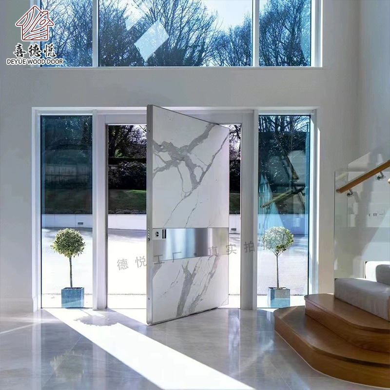 Производитель композитных дверей из массива дерева в простом стиле, оптовая продажа входных дверей для вилл, внутренние двери с петлями из бруса, производитель в Нанкине