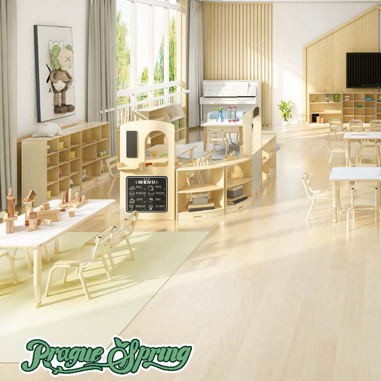 布拉格幼儿园儿童木质桌椅组合 幼儿园桌椅板凳实木家具 厂家直销