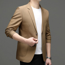商务小西装短款男士春秋季休闲西服中青年修身单西便服上衣外套男