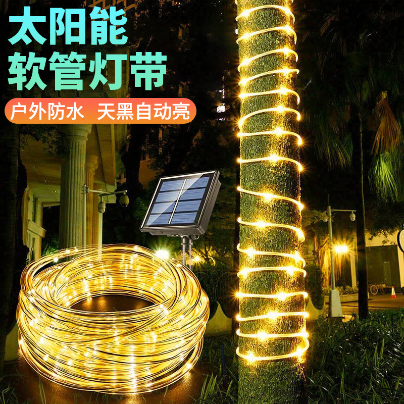 Led Solar Colored Lights with Colorful Copper Wire Tubes, Outdoor Waterproof Lights, String Lights for Courtyard, Balcony, Garden Decoration