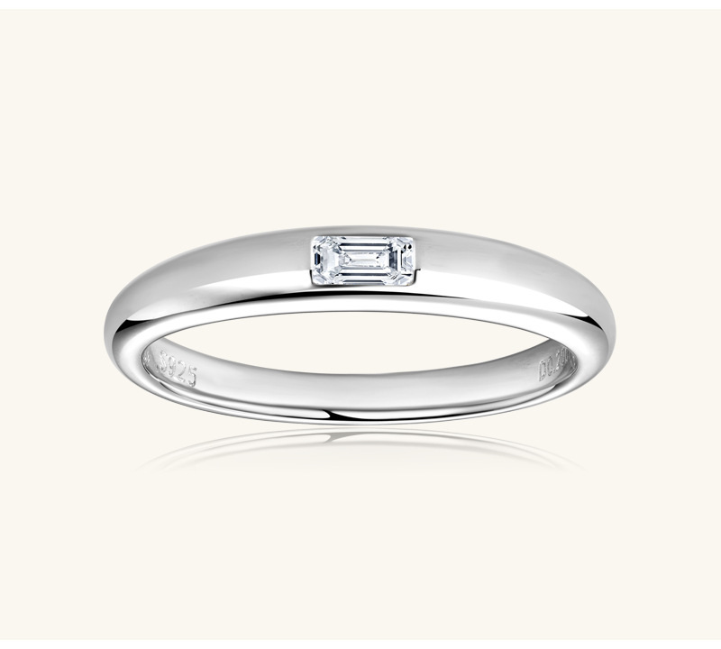25g Weight Moissanite Inlay Material Rings Classification 1 Piece Quantity Daily Occasion 925 Sterling Silver Material Geometric Pattern Women's, Couple Gender GRA, Plating, Inlay Design INS Style, Simple Style Style Moissanite 925 Sterling Silver Rings Geometric Rings 10