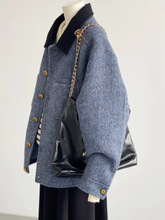 2025秋冬新款复古风中性双面羊绒大衣韩版短款小个子毛呢外套