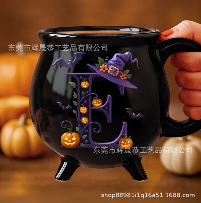 跨境新款Ceramic Cauldron Coffee Mug陶瓷大锅咖啡杯12oz|undefined