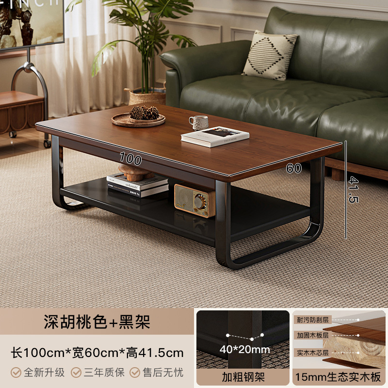 Mesa de café sala de estar hogar pequeño apartamento simple moderno creativo mesa de té de doble capa sofá lado mesa cuadrada simple mesa pequeña