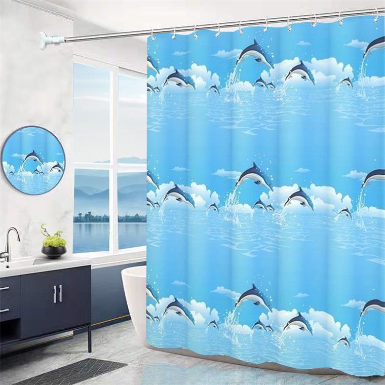 Baño de baño peva cortina de baño impermeable a prueba de agua sin perforación cortina de separación seca y húmeda comercio exterior explosión image 22