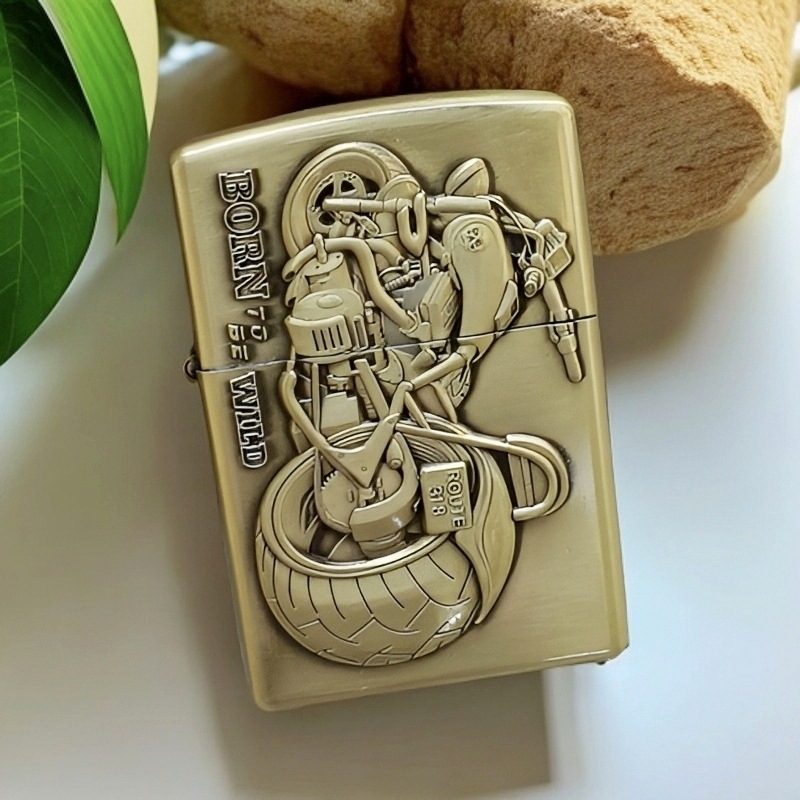 Personaje de queroseno de metal creativo más ligero en relieve Regalo De fábrica al por mayor tendencia de velocidad off-road motocicleta personalidad image 4