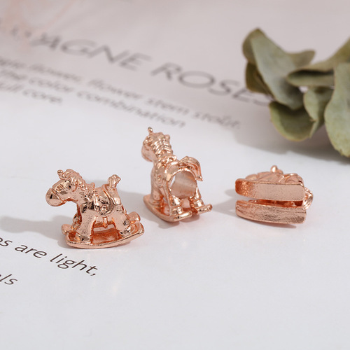 Cross-border rose gold shining crown pumpkin car Trojan beading DIY jewelry accessories bracelet large hole bead accessories