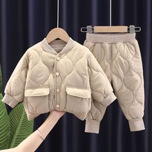新款秋冬儿童加厚加棉套装男女童宝宝棉衣棉裤两件套保暖户外套装