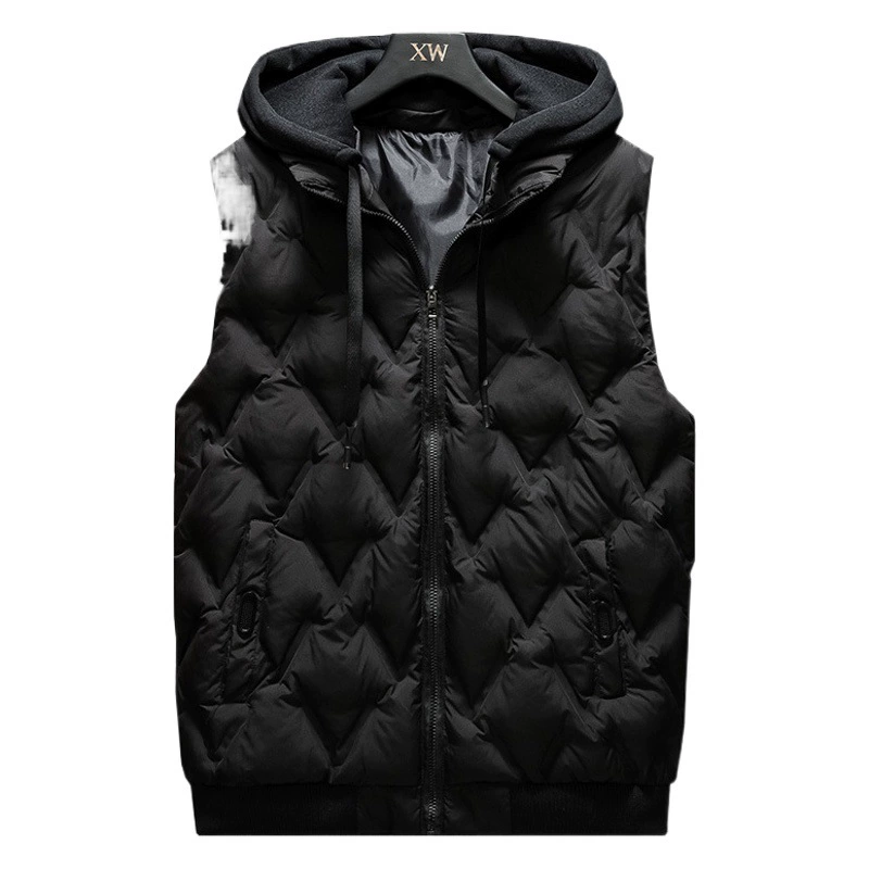 Трансграничные прямые поставки мужского жилета вязаная шапка хлопковый жилет влюбленные зимний теплый утолщенный хлопковый жилет поколение волос