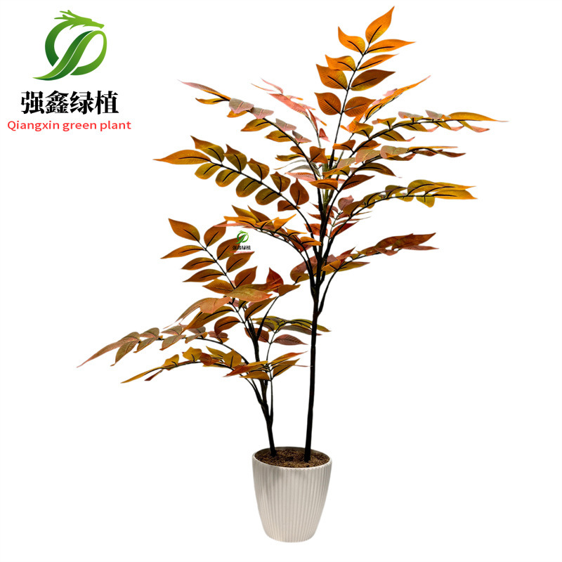 Planta de simulación de interior eucalipto árbol falso bonsai sala de estar decoración del suelo hoja de dinero falsa planta verde adorno en maceta image 33