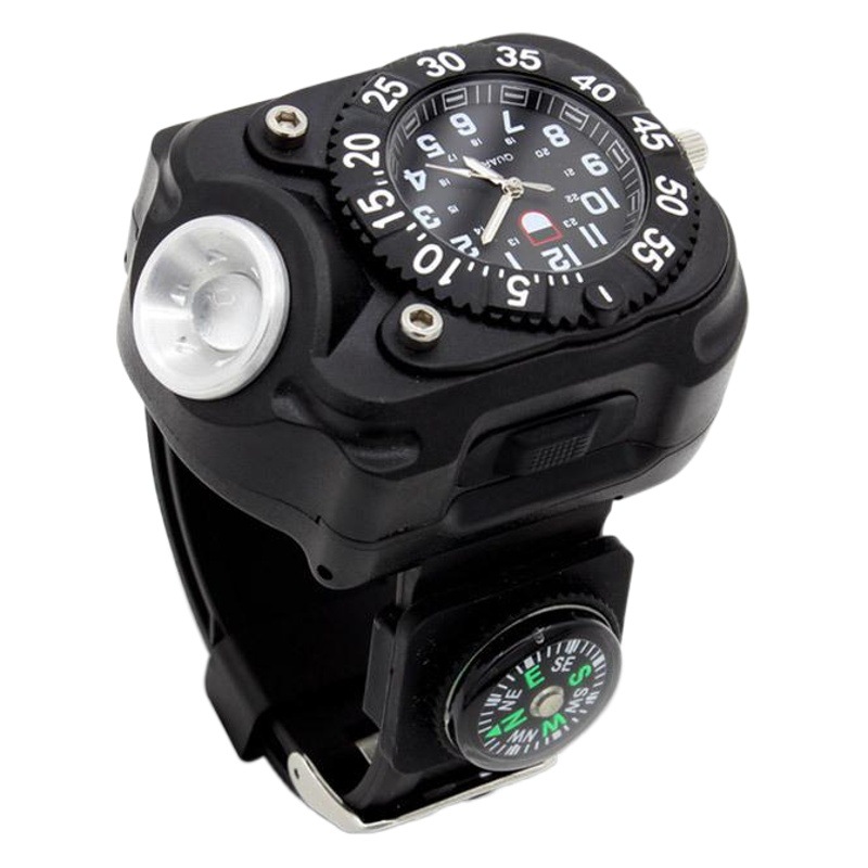 Luz de muñeca LED al aire libre montada a mano luz fuerte linterna reloj lámpara de iluminación de silicona para correr de noche y autodefensa