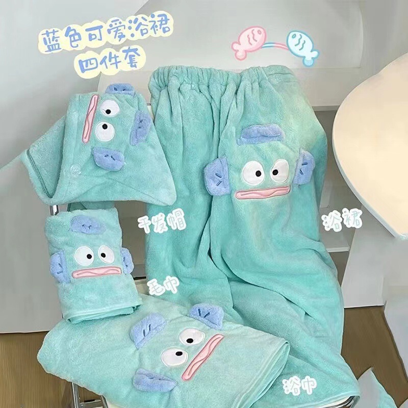 Mermaid Hanton Ugly Fish Bath Towel Girls Can Wear and Wrap Bath Towel Shower Cap Bathrobe Style Bath Skirt Cartoon Three-Piece Set Mermaid Hanton Ugly Fish Bath Towel Girls Can Wear and Wrap Bath Towel Shower Cap Bathrobe Style Bath Skirt Cartoon Three-Piece Set