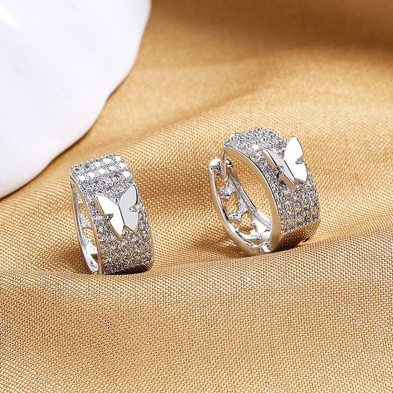 1 Pair Quantity Daily Occasion 1 Pair Fashion Butterfly Copper Inlay Zircon Earrings