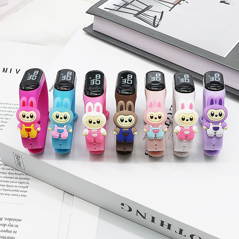 Factory in stock New Cartoon Figure Labubu Electronic Watch Student Cute Waterproof Handring Watch