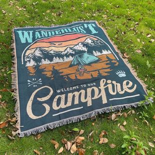 American Outdoor Trunk Stall Background Tapestry Camping Style Tent Blanket Picnic Mat Table Mat Single Sofa Cover