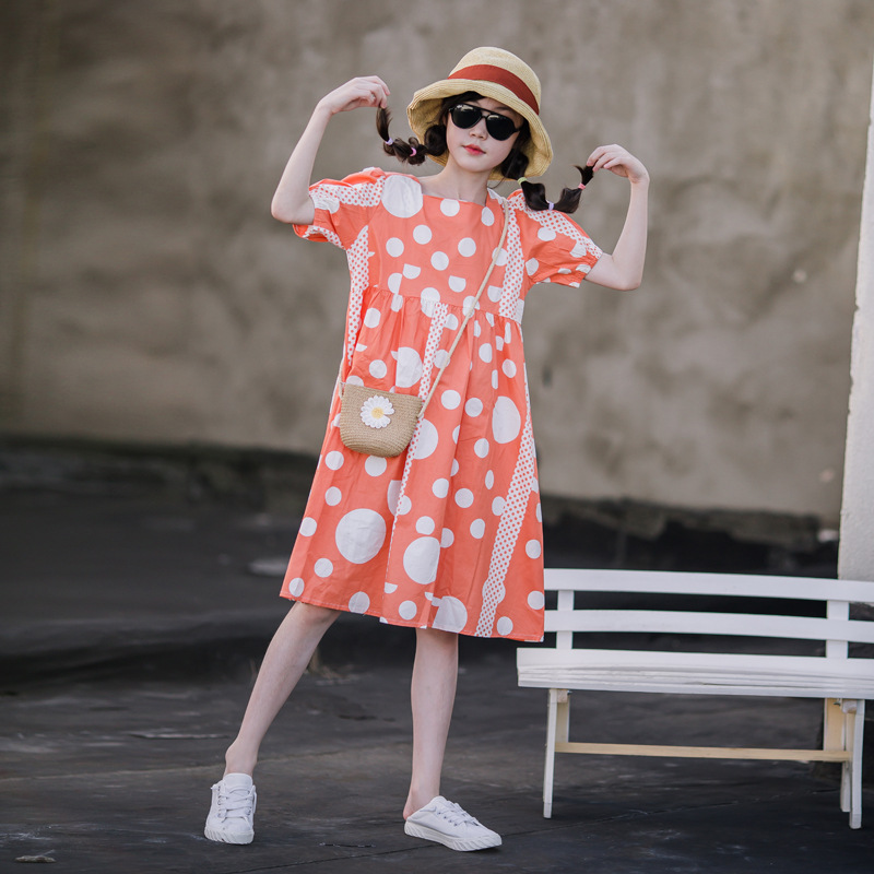 Ropa infantil vestido de princesa para niñas vestido de verano 2023 estilo occidental nuevo vestido para niños mediano y grande vestido de verano para niñas