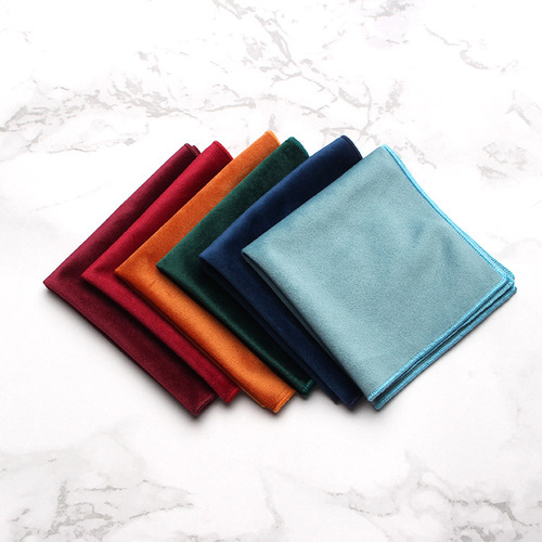 Velvet Pocket Square Square Fashion Men's Dress Accessories Wedding Party Handkerchief Shengzhou Manufacturer Wholesale