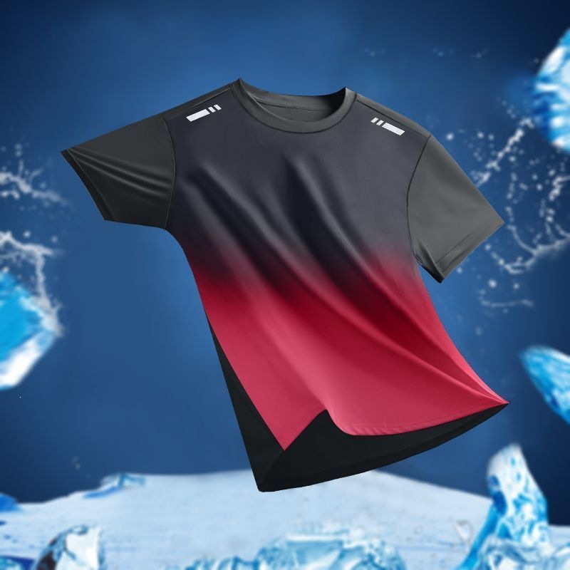 Camiseta de secado rápido de verano delgada suelta seda de hielo secado rápido mangas cortas deportivas casuales running chaqueta deportiva set hombre