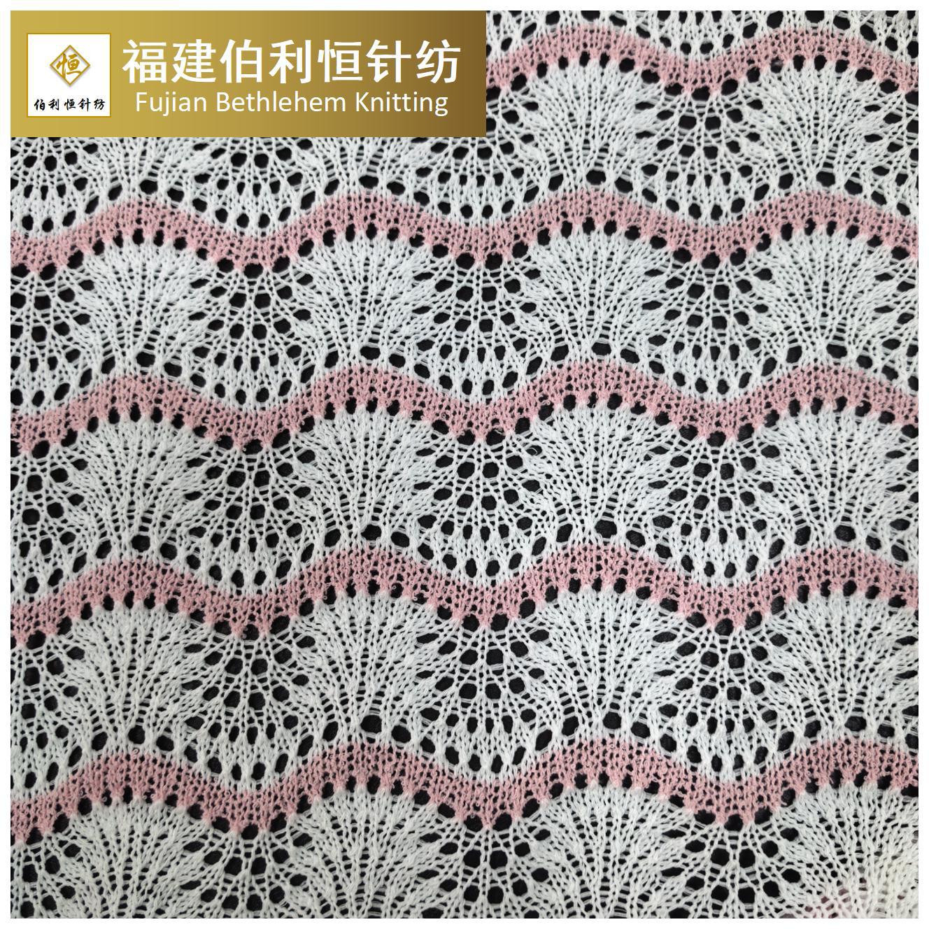 厂家供应 粗针毛线布料 双色针织布料 毛线布服装面料镂空针织料
