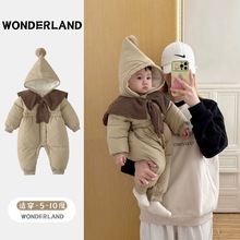 婴儿衣服冬季棉服保暖宝宝连体衣冬装超萌棉衣幼儿冬款夹棉外出服