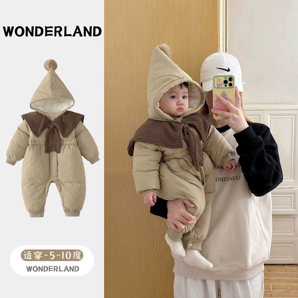 Детская одежда Зимняя хлопчатобумажная одежда Теплая детская комбинезонная одежда