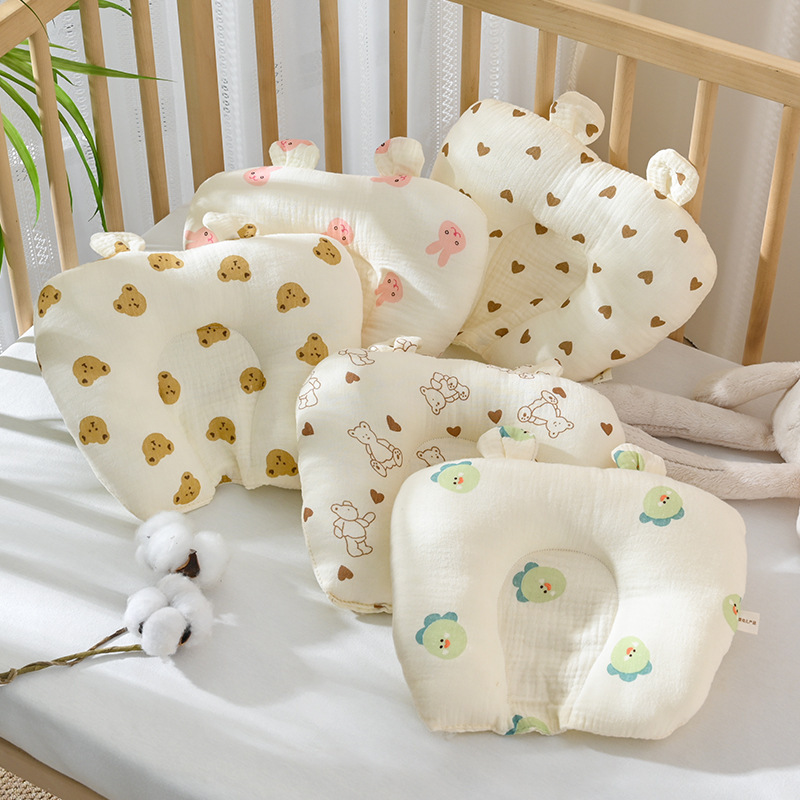 Cute Cartoon Round Shaped Pillow Baby Pillow Newborn 0-1 Years Old Breathable Pillow Baby Correction Fixed Pillow