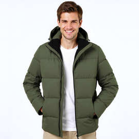 跨境男装棉服冬季连帽棉衣百搭男冬装外套加绒加厚夹克男士立领