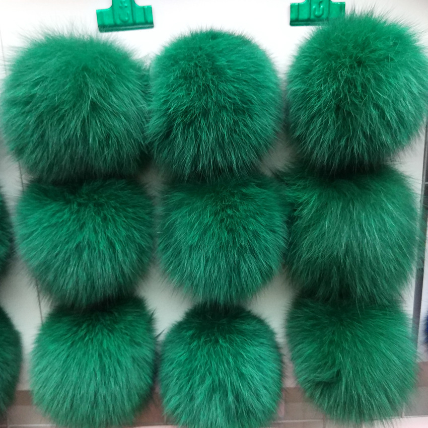 En stock 8-9cm de piel de zorro real Bola de piel accesorios de Ropa Accesorios de bricolaje bola de peluche colgante de la joyería