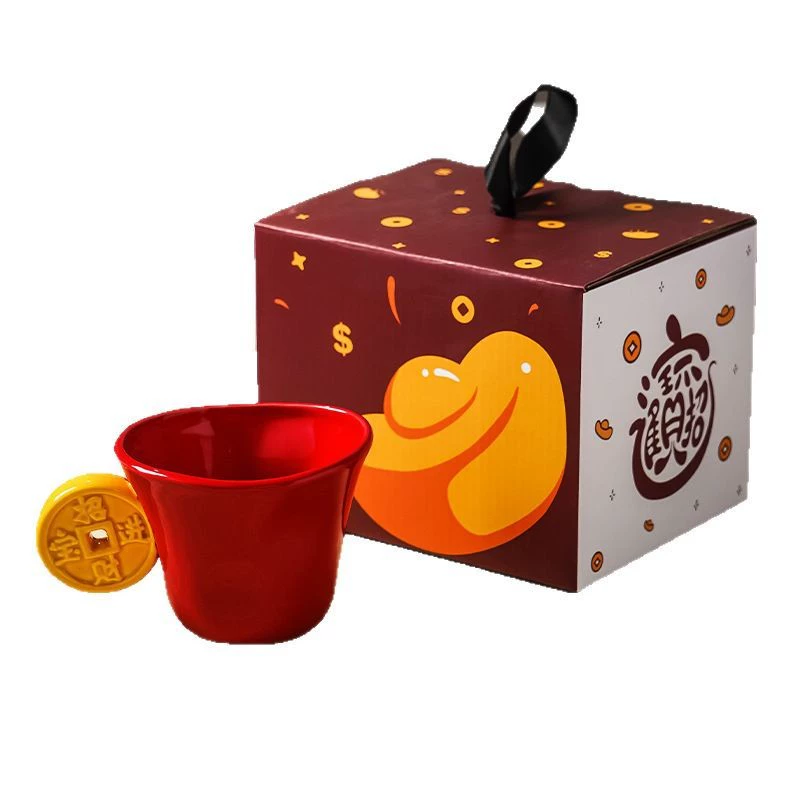 Gift box, ceramic bar, cute tea cup for beloved, for luck, Birthday gift
