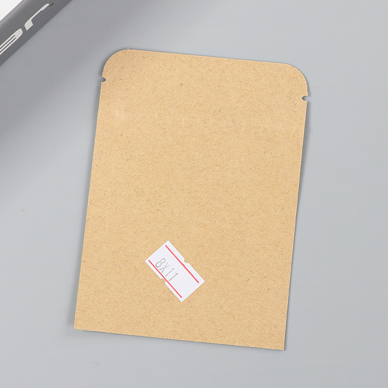 Spot bolsa de papel kraft con ventana transparente bolsa de embalaje de alimentos autosellada autoportante bolsa de té sellada de ocho lados fácil de rasgar