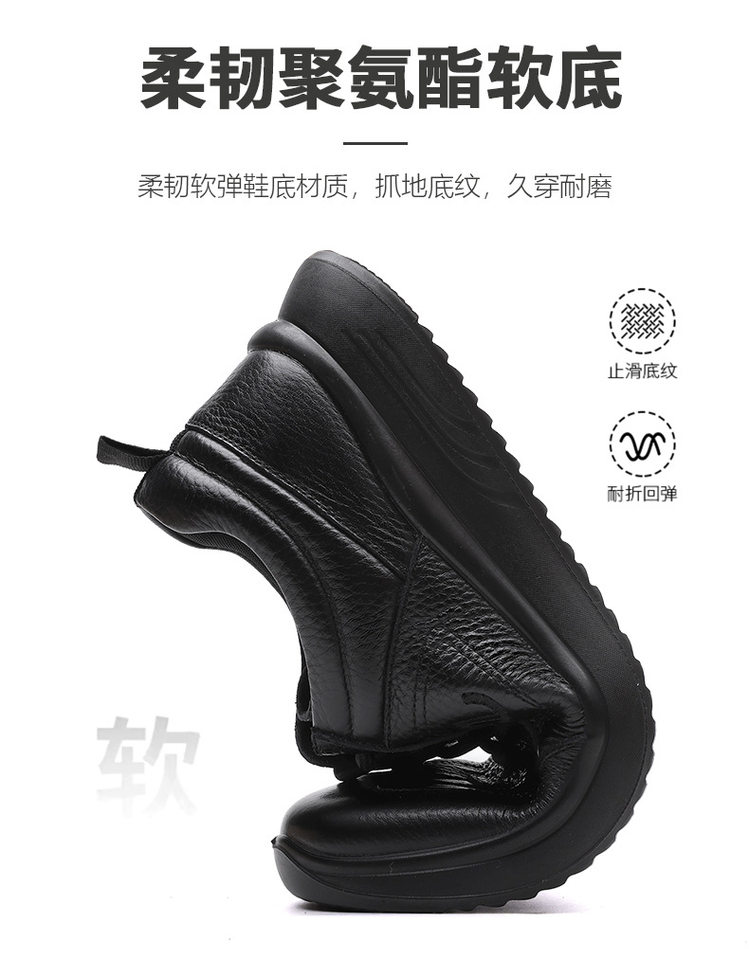 Giày da nam lười cổ thấp da bò thật mềm đế chống mài mòn, gót thấp 1–3 cm — D7911 Đen chi tiết 11