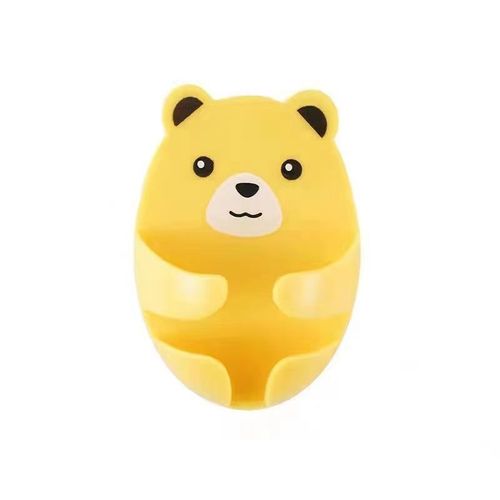 Punch-free plug hook kitchen shelf hanging electric plug bear discharge plug holder cartoon hook