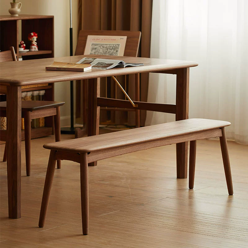 Скандинавская Скамья из цельного дерева из вишневого дерева Обеденный стол и стул Спальня Черный орех Маленькая квартира Скамейка для гостиной Кровать Концевой табурет