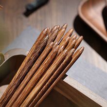 鸡翅木筷子家用实木无漆无蜡方圆防滚动上档次快子新款独立站跨境