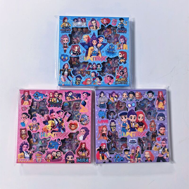 K-Pop Hunter Girl Group Sticker Gift Box 100 Stickers for Journal Decoration DIY Internet Celebrity 2025 New Zoe Mi 1