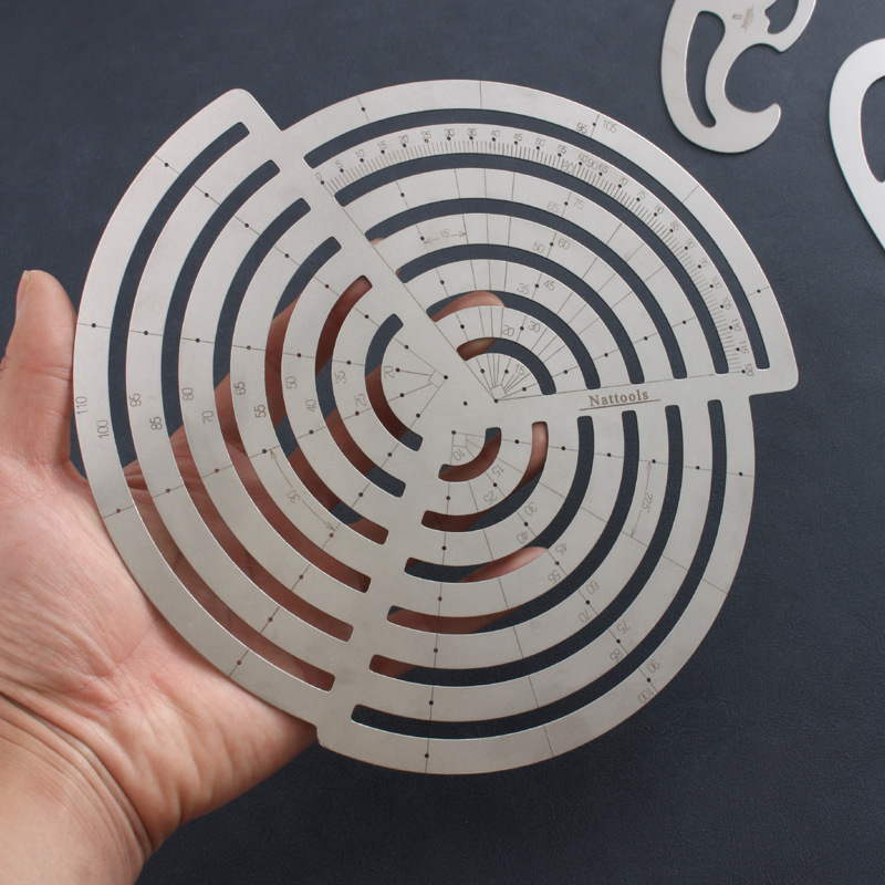 Nattools蚊香尺 大云尺 不锈钢曲线板金属云型尺漫画尺 曲线模板